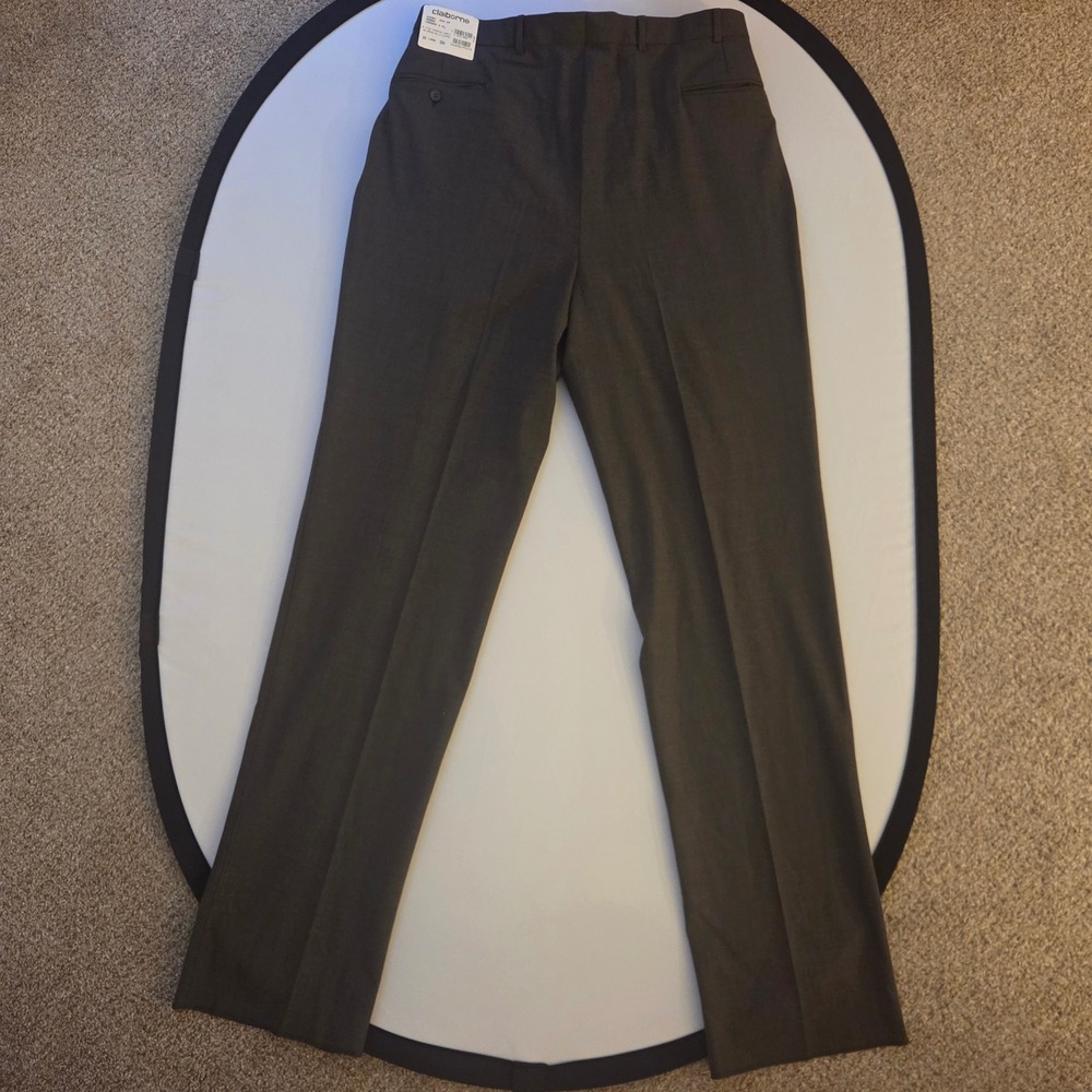 Claiborne‎ Mens Vintage Worsted Wool Pleated Dress Pants Green 38W Unhemmed NWT